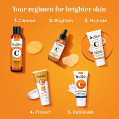 Etiqueta SPF 30 del protector TruSkin en el envase para uso diario.