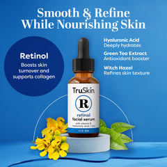 TruSkin Retinol Serum dropper pour for hydration and renewal