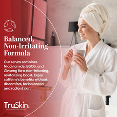 TruSkin serum para aplicación diaria, 3-5 gotas en rostro y contorno.
