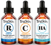 TruSkin Vitamina C serum, botella luminosa, ilumina el tono de la piel.