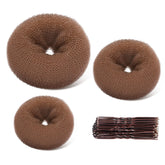 TsMADDTs moño dona set marrón claro, kit completo para recogidos fáciles.