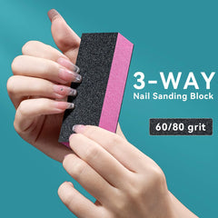 TsMADDTs conjunto de uñas: buffers rosados 4 vías para brillo uniforme.