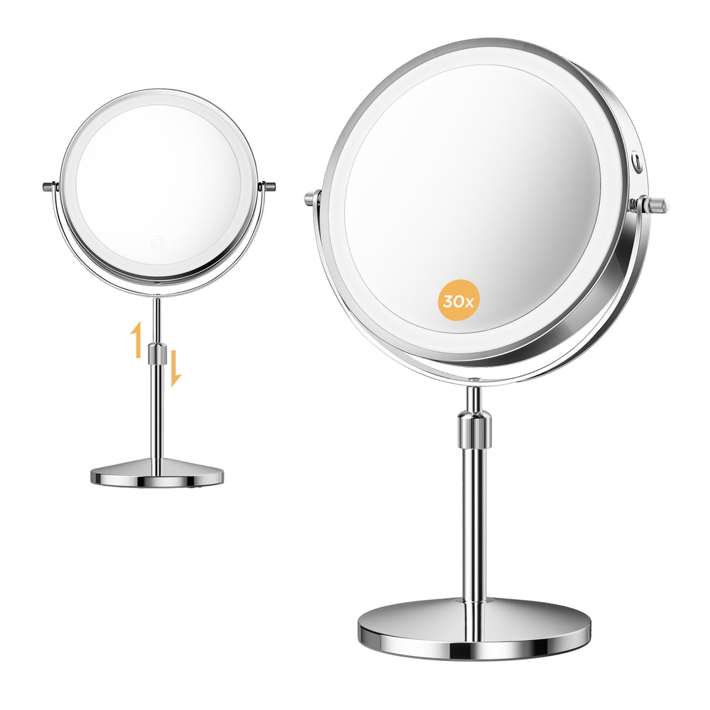 Tubbede Espejo de maquillaje 9 pulgadas doble cara para precisión diaria.