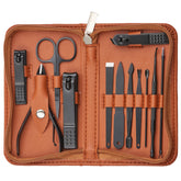 Tumkun juego de manicura en estuche de cuero, ideal para viajar.