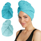 Turbie Twist: toalla microfibra absorbente para secado rápido del cabello.