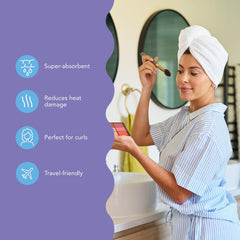 Turbie Twist Menthe Glacée drap microfibre, douceur anti-frisottis pour cheveux.