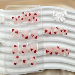 TUZANDW uñas con corazones románticos, ideal para fiestas y citas
