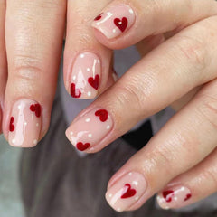 TUZANDW uñas postizas San Valentín con corazones para ocasiones especiales