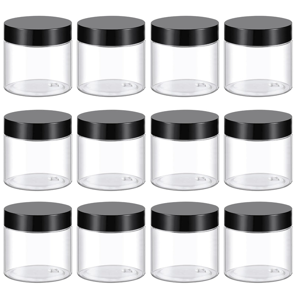 TUZAZO contenedor plástico 2 oz con tapa negra, ideal para cremas.