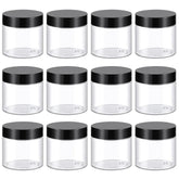 TUZAZO contenedor plástico 2 oz con tapa negra, ideal para cremas.