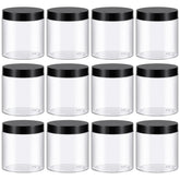 TUZAZO frascos plástico 8oz con tapas negras, ideales para cremas y transporte diario