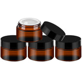 Frascos Tuzazo de vidrio ámbar 1 onza, kit de 4 para almacenar cosméticos.