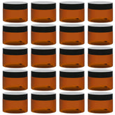 TUZAZO tarro ámbar de 4 oz con tapa negra, protección y versatilidad en cosmetics.