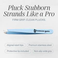 TWEEZER GURU acero inoxidable mate ofrece durabilidad y agarre