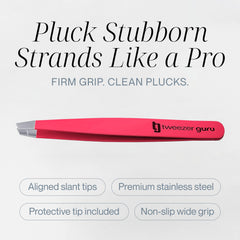 TWEEZER GURU acero inoxidable mate para durabilidad y agarre seguro