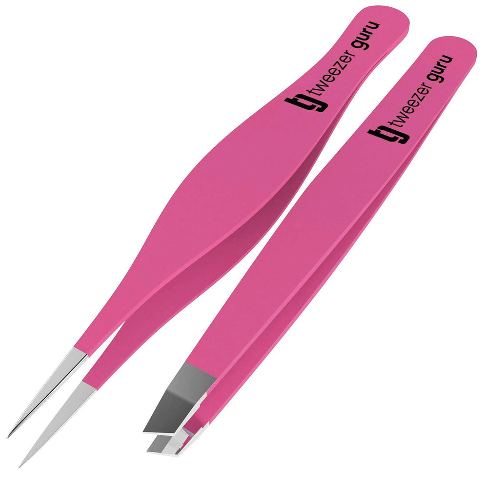 TWEEZER GURU pinzas precisión punta aguja para depilar vello encarnado con control.