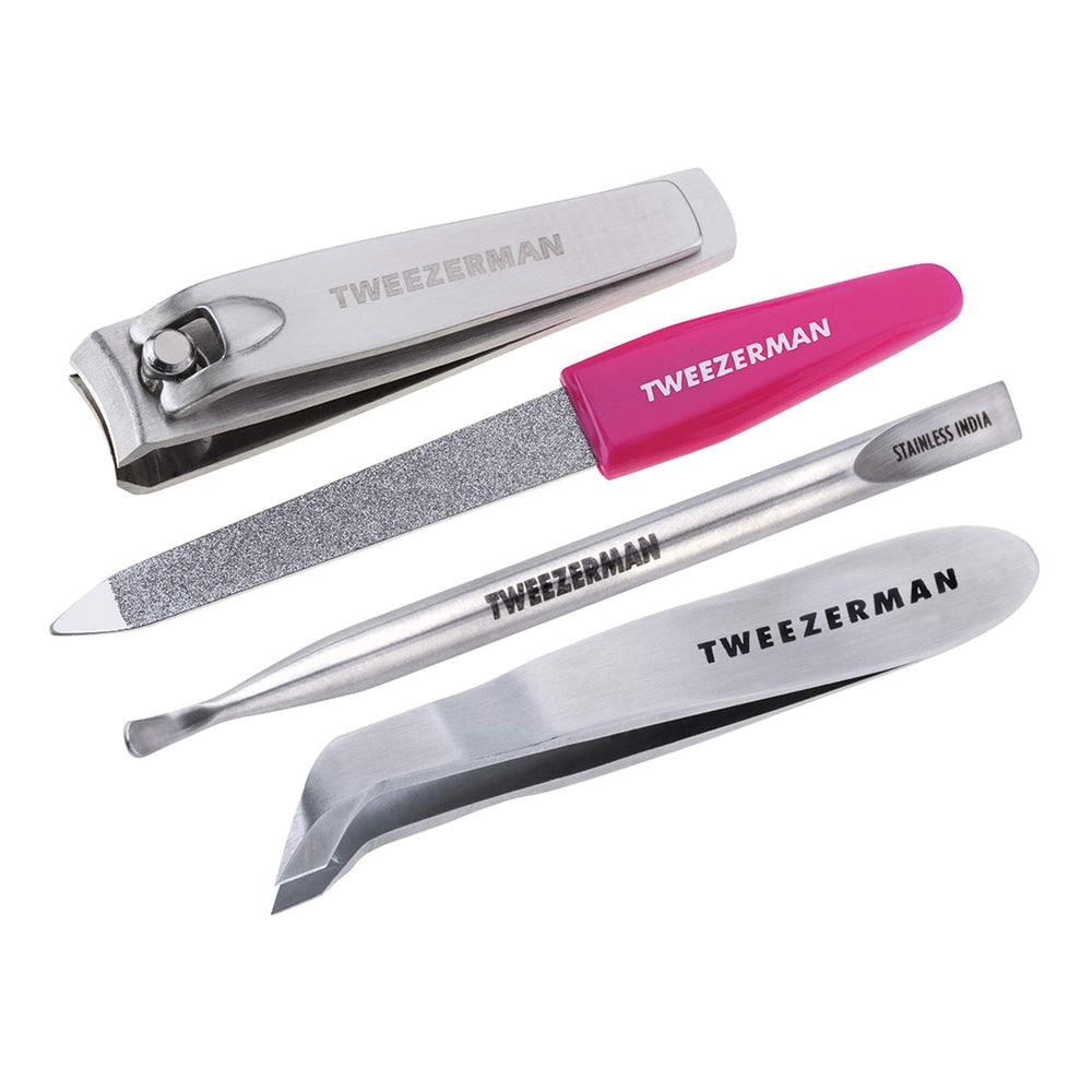 Tweezerman Mini Kit de Rescate de Uñas, caja de viaje, ideal para retoques rápidos.