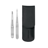Tweezerman Petite Tweeze Set, étui noir, rangement compact pour voyage pratique.