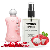 TWINS PARFUM Impression Delina: botella elegante destacando la fragancia floral para uso diario