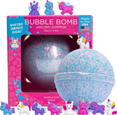 Bomba de baño unicornio de Two Sisters con sorpresa de peluches para niñas.