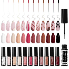TWOEIGHT esmalte gel liner uñas 12 colores 8ml: acabado vibrante para uñas en casa.