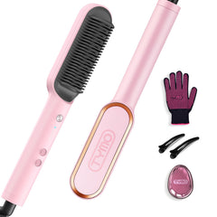 TYMO Ring cepillo alisador, rosa sakura, para peinado rápido y suave.