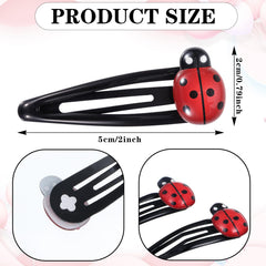 Pinza Tyquour mariquita, diseño color rojo para peinados divertidos