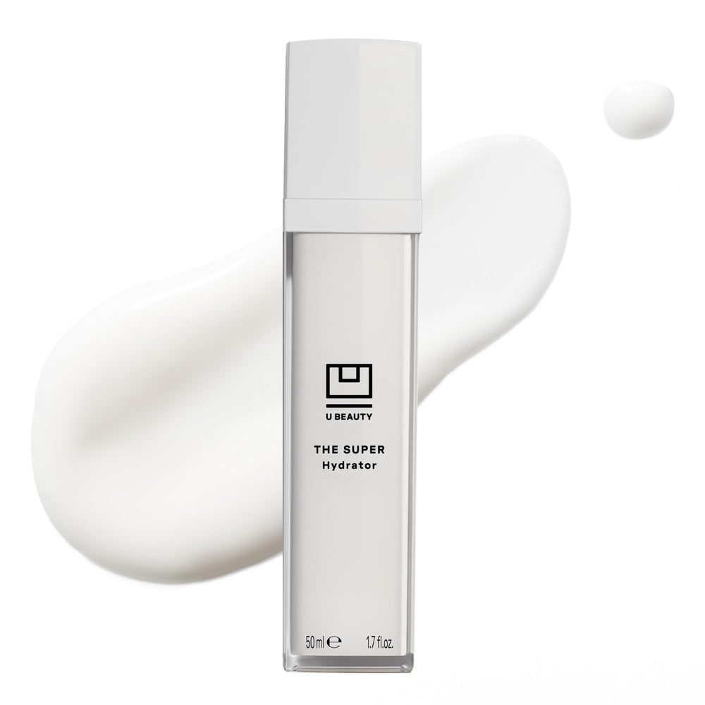 U Beauty The SUPER Hydrator crema hialurónica en envase, hidratación prolongada para piel seca.