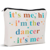 UAREHIBY bolsa de maquillaje de danza con frases, ideal regalo para bailarinas.