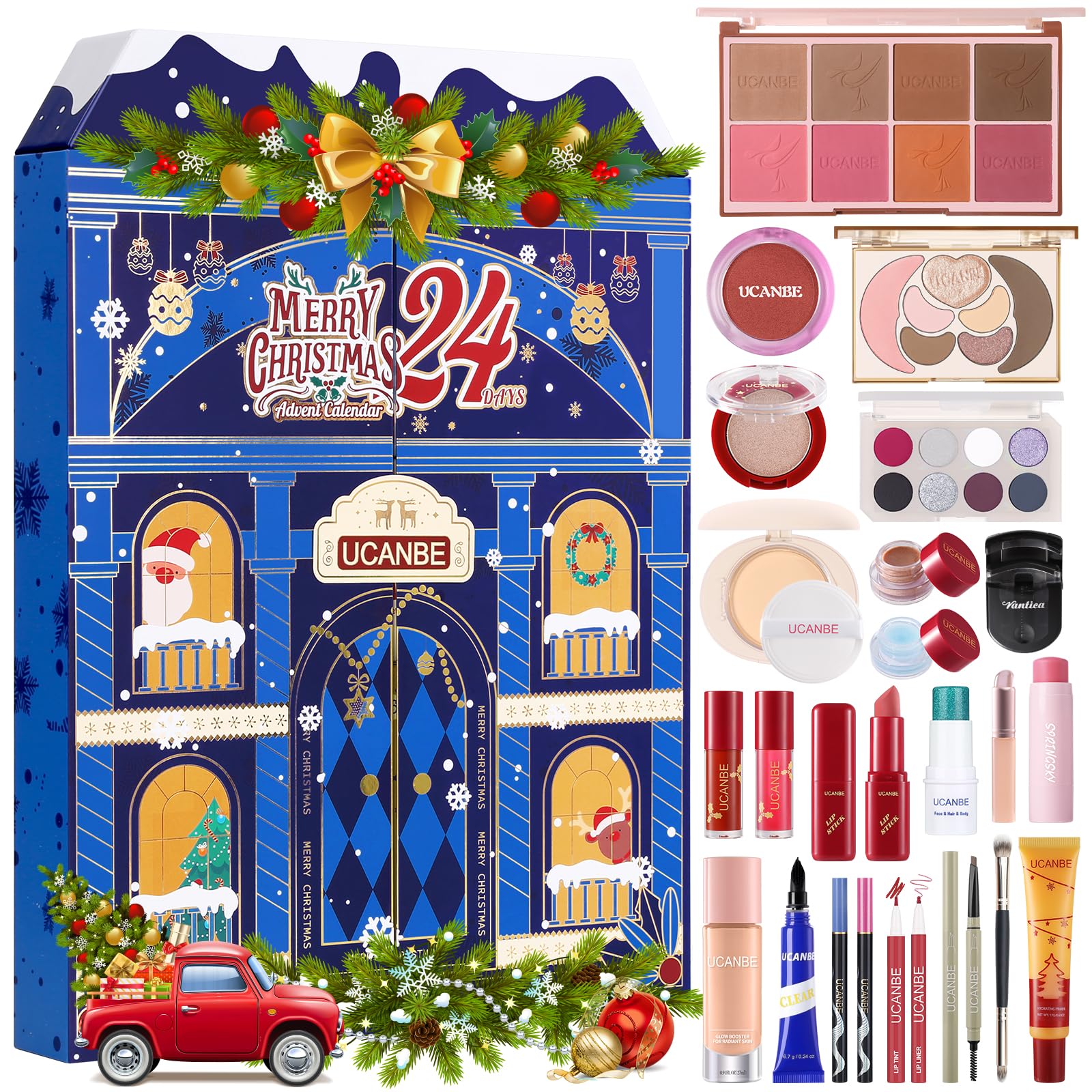 UCANBE calendario adviento lujo con 24 dias para descubrir maquillaje diario.