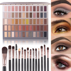 UCANBE paleta 60 sombras con acabados mate y nacarados para looks naturales