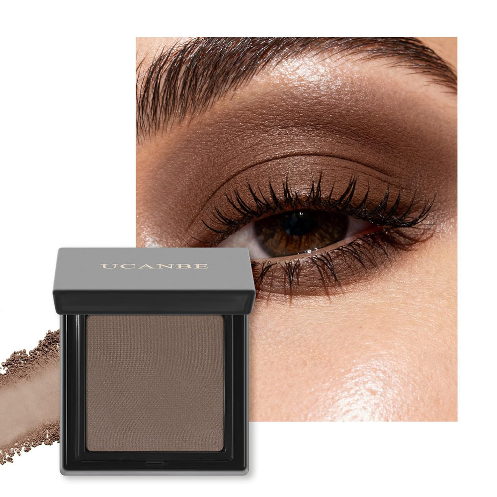 UCANBE sombra de ojos mate tono marrón terroso, ideal para uso diario.