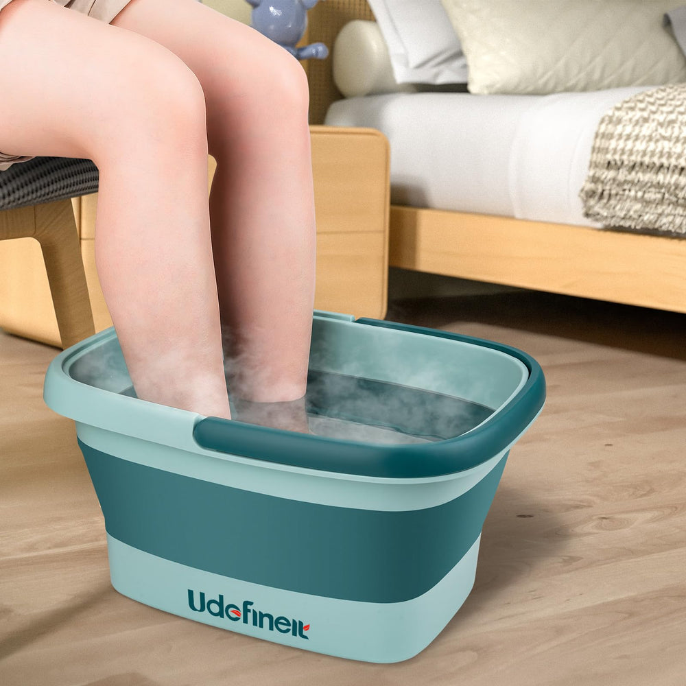 Tina de pies plegable Udefineit verde, ahorro de espacio en el baño