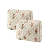 Bolsa de maquillaje acolchada uekeboag floral grande para viajar y organizar cosméticos.