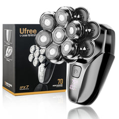 Ufree afeitadora con cabeza 7D rotatoria para un afeitado suave.