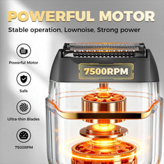 Ufree Afeitadora de láminas, motor de 7500 rpm para barba densa