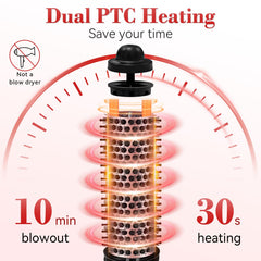 Cepillo termico Ufree con calentamiento rapido en 30 segundos para peinados eficientes.