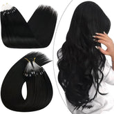 Extensiones microlink Ugeat 24 pulgadas negro jet para un acabado natural