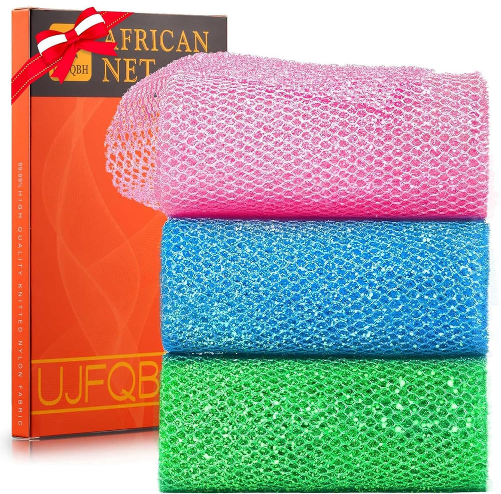 UJFQBH esponjas exfoliantes africanas en rosa para exfoliación suave en la ducha.