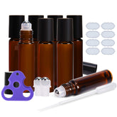 ULG botellas ámbar de 10 ml con rodillo de acero para aplicación uniforme.