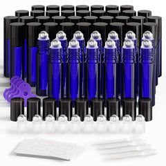 ULG botellas rodillo 10 ml azul cobalto para aceites esenciales, protección contra luz ultravioleta