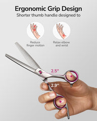 ULG scissors with blue diamond accents at the hinge for refined aesthetics