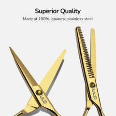 ULG thinning shears with 30 teeth for even texture and soft layering.