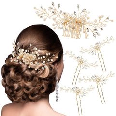 Peine de novia ULTIMUTE con perlas y cristales para un look elegante.