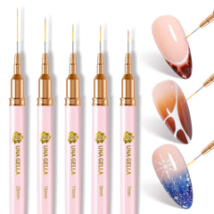 Pinceles metalicos UNA GELLA para trazos suaves en uñas