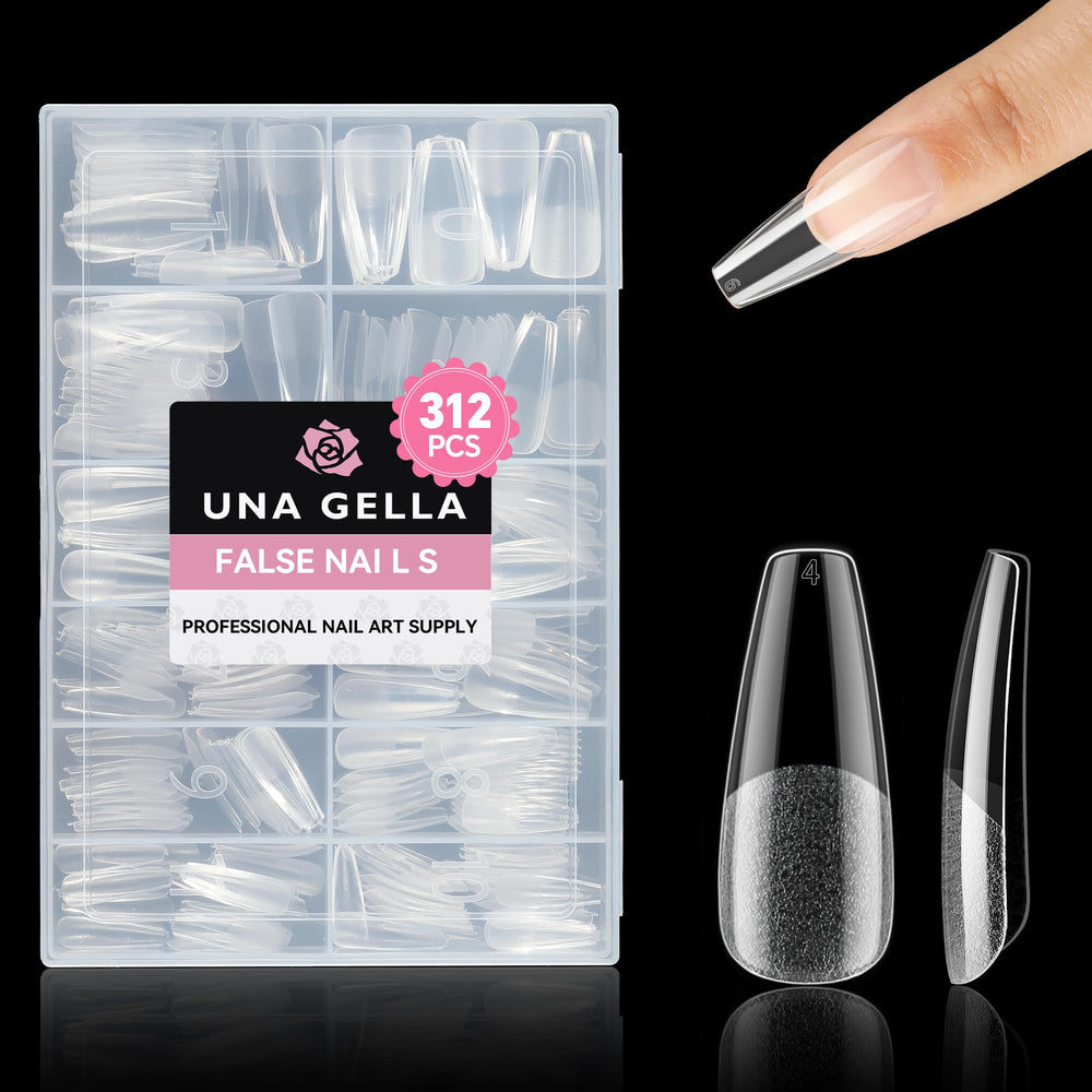 UNA GELLA estuche de uñas coffin largas para uso doméstico cómodo