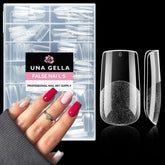 UNA GELLA puntas cuadradas transparentes para uñas naturales y acabado duradero