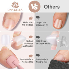 Puntas delgadas y flexibles para un aspecto natural en los dedos