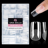 Puntas de gel UNA GELLA cuadradas medias, acabado mate, adherencia duradera.