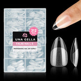 Puntas UNA GELLA de uña almendra cortas con pre-etchado para mayor adherencia.